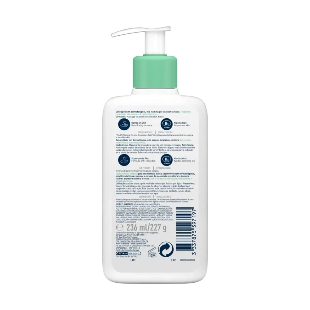 CERAVE Gel Limpiador Espumoso